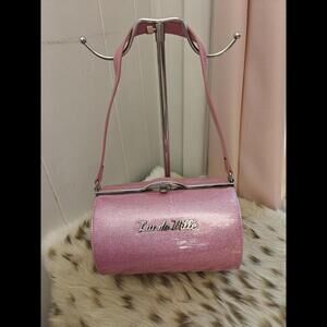 NWOT Lux de Ville Sparkle Pink Barrel Bag
